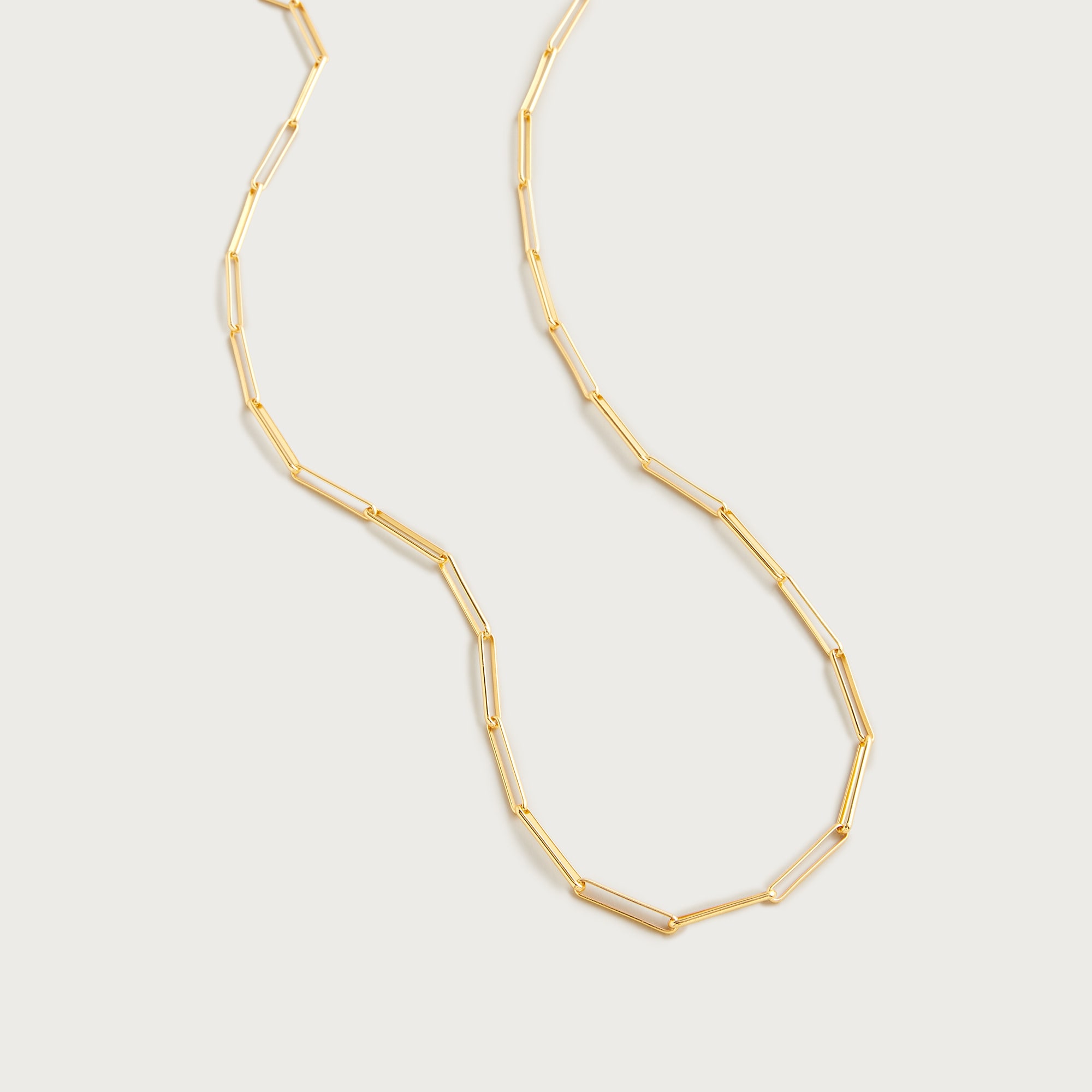 Dainty gold-plated paper-clip necklace