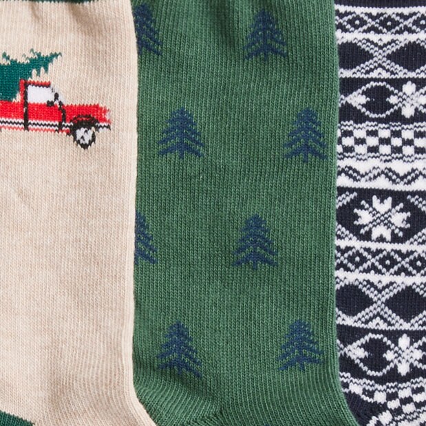 Boys' truck and tree trouser socks FAIR ISLE TRUCK TREE TR factory: boys' truck and tree trouser socks for boys