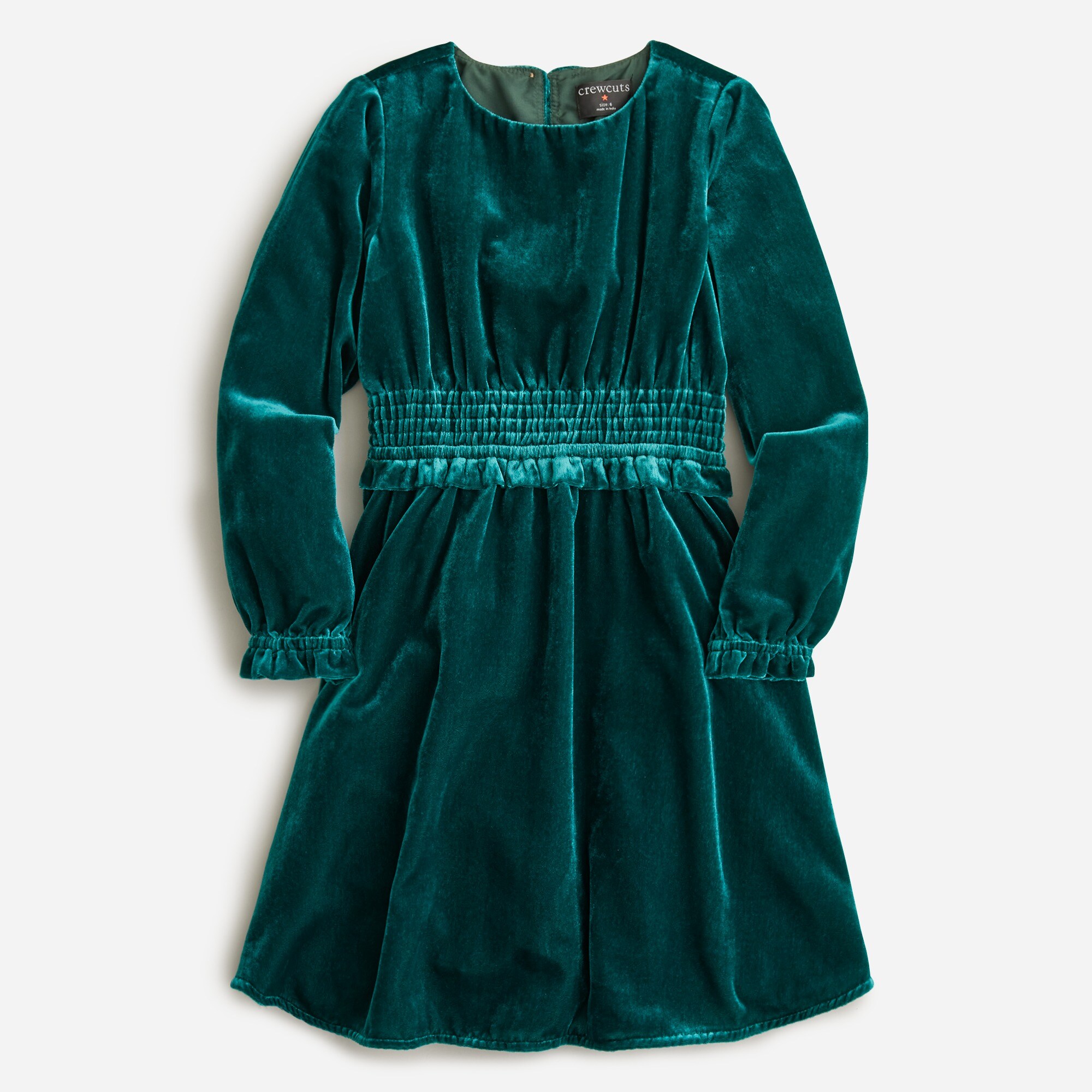 girls Girls' smocked velvet dress