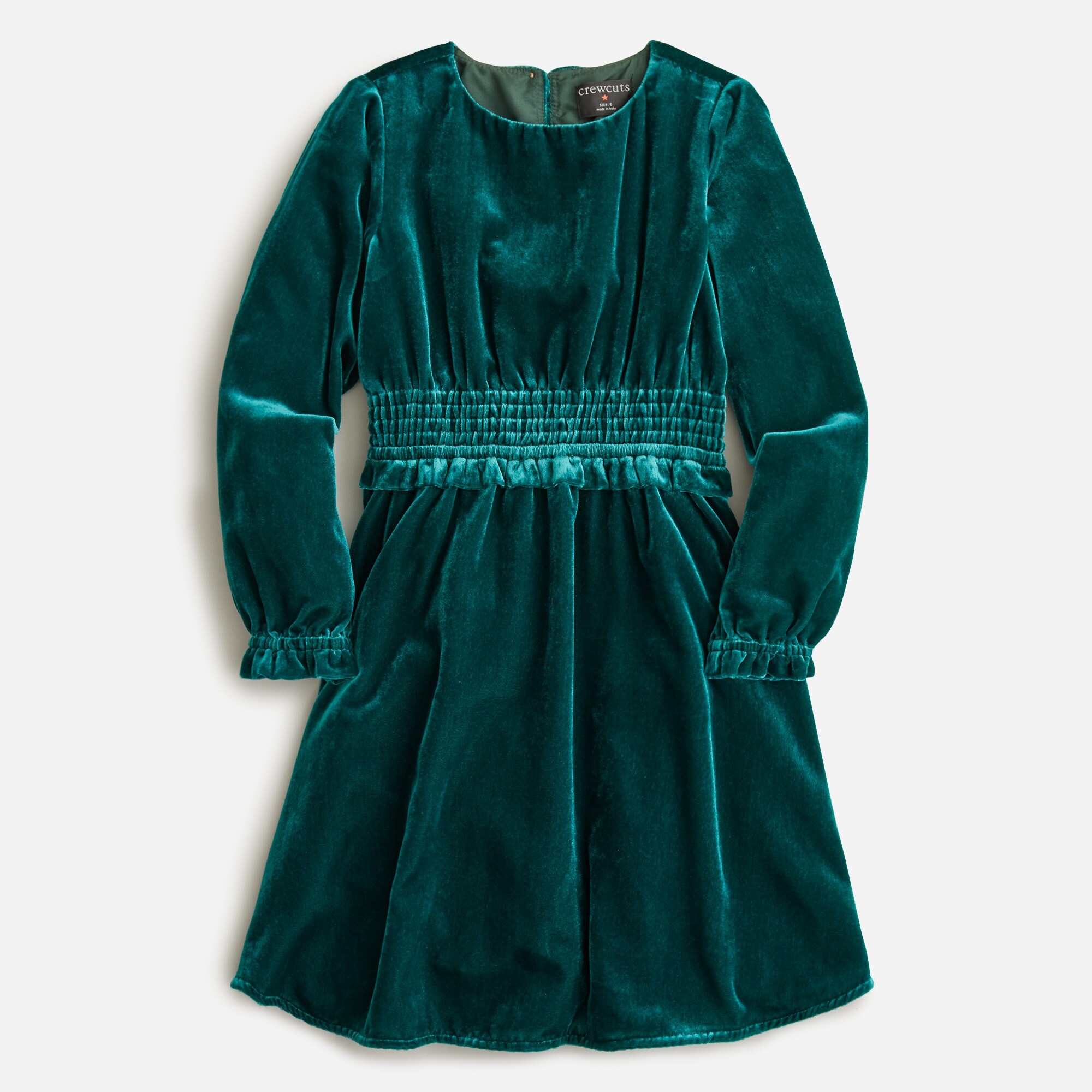  Girls' smocked velvet dress