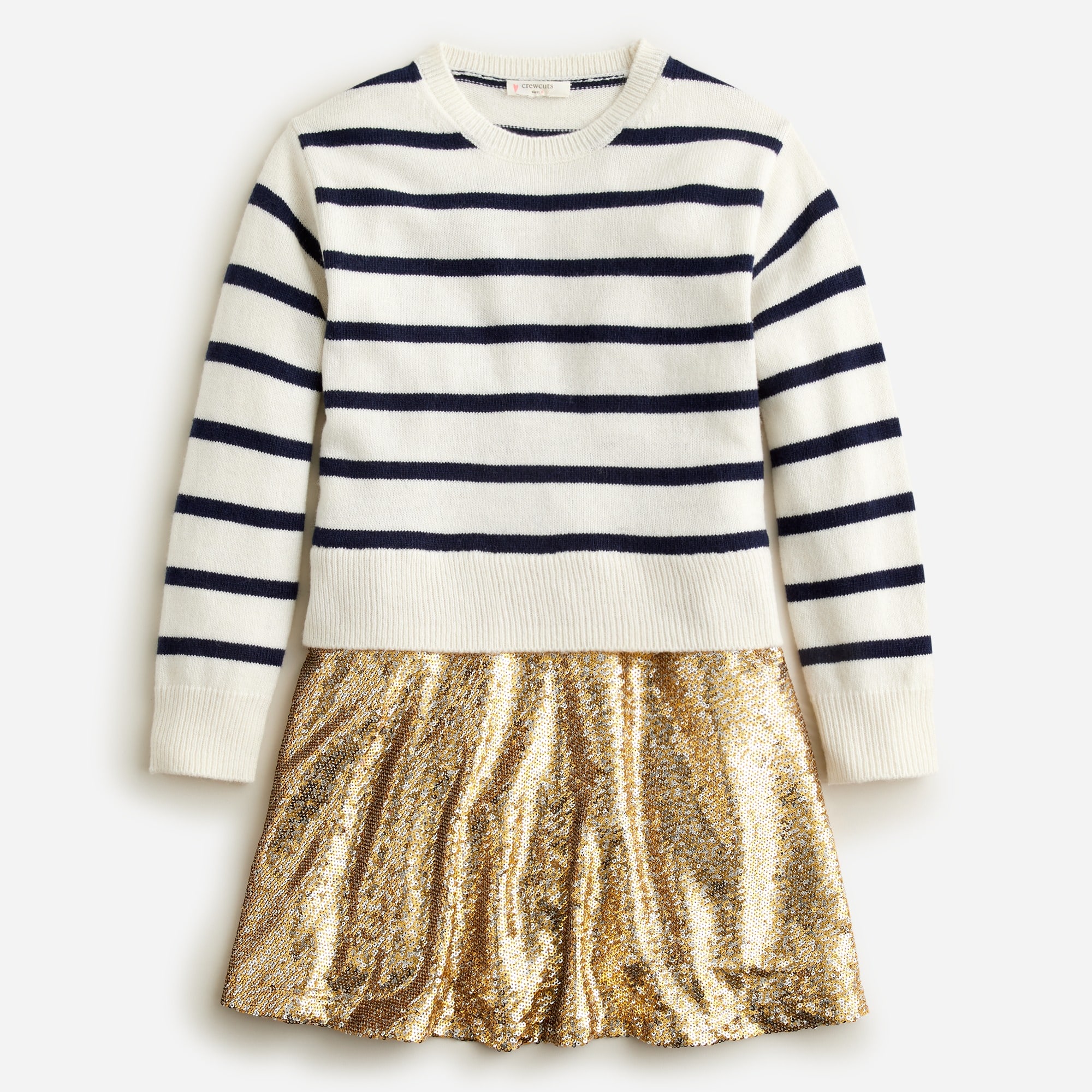  Girls' sweater mixy dress with sequins