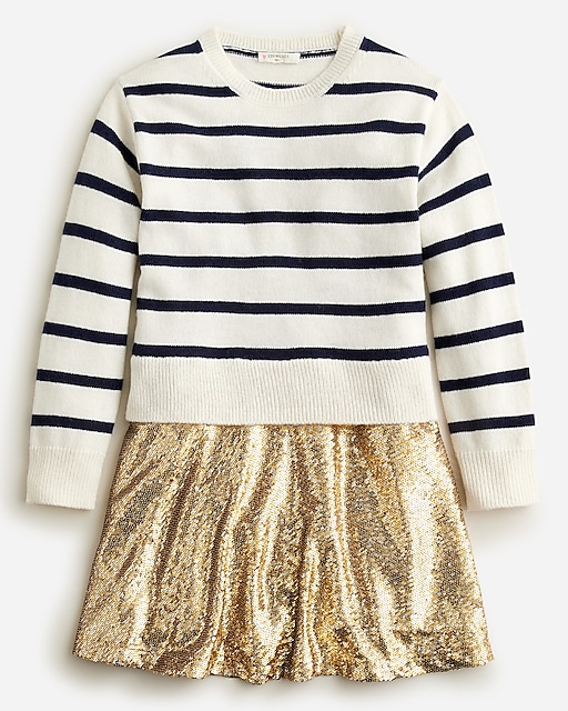  Girls' sweater mixy dress with sequins