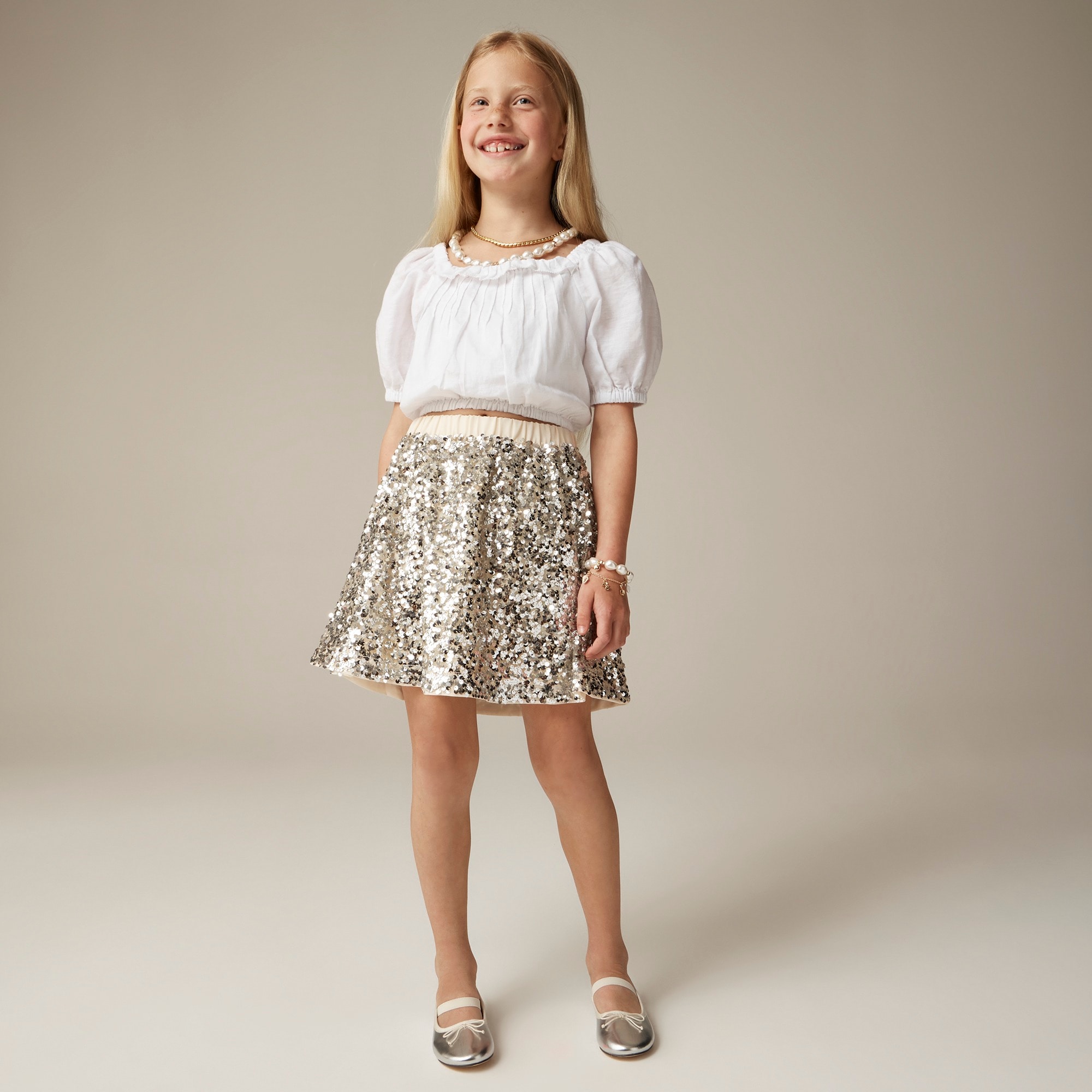 j.crew: girls' sequin skirt for girls