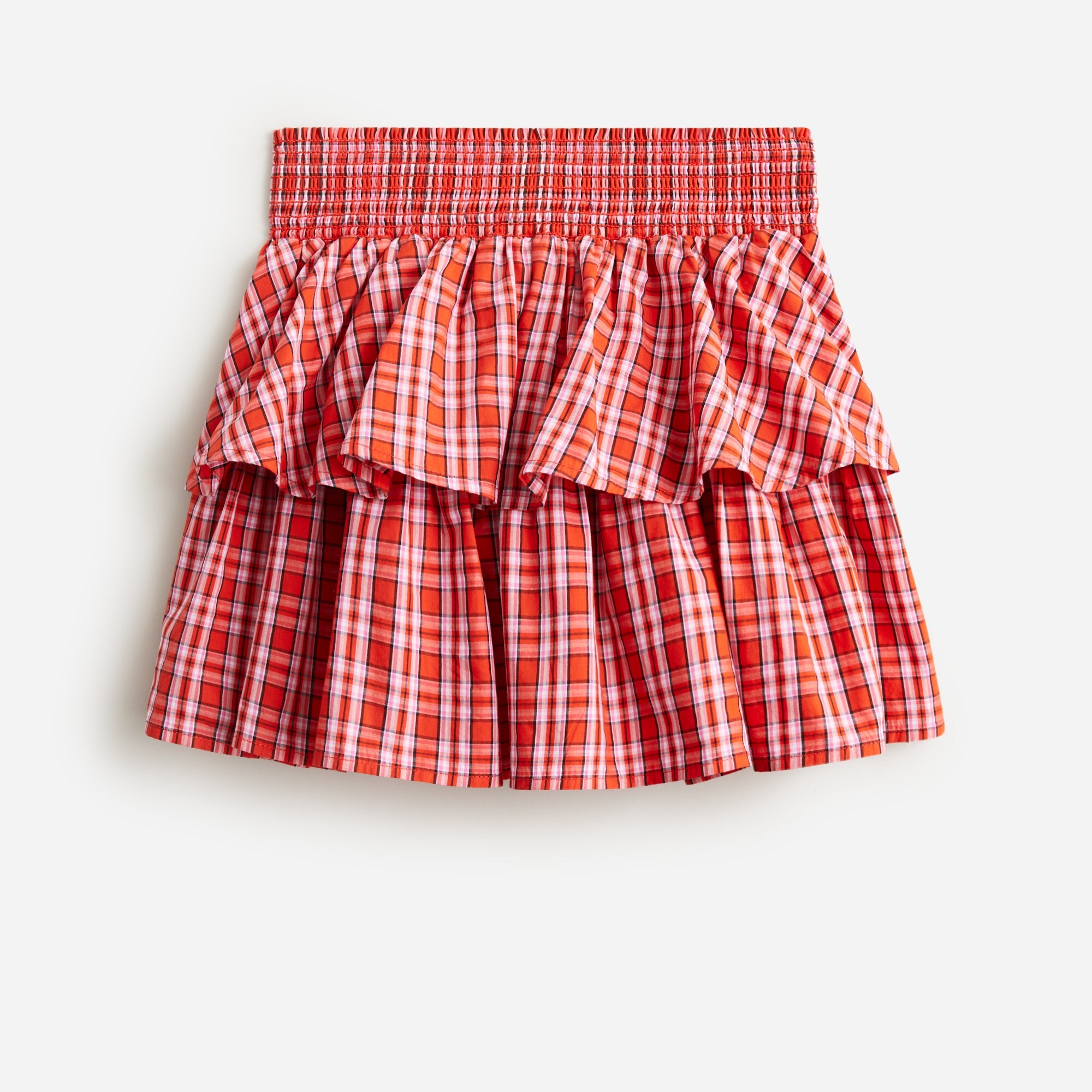 Girls' smocked skirt in tiny tartan