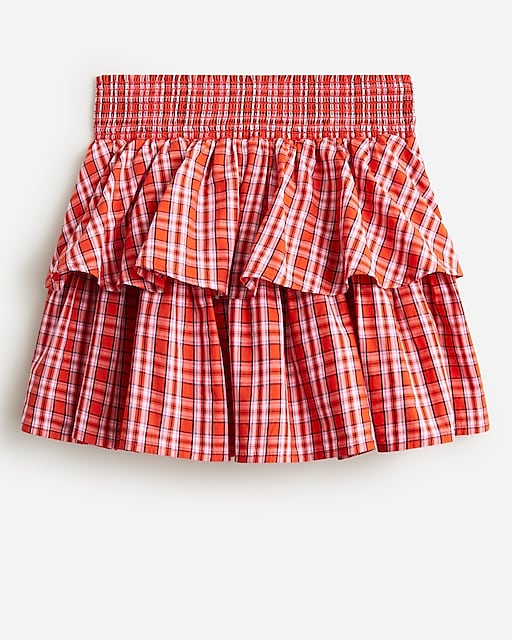 girls Girls' smocked skirt in tiny tartan