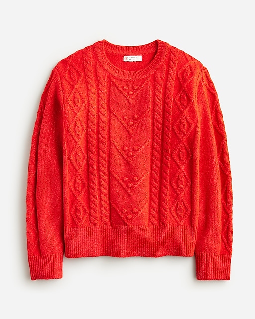 girls Girls' sparkle cable-knit sweater