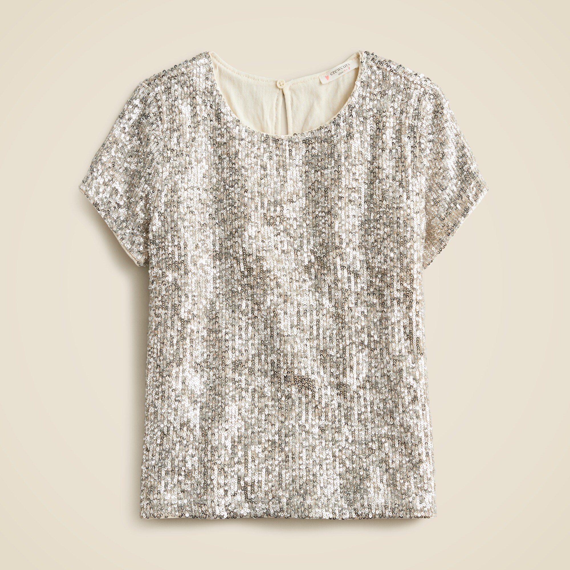 Girls' short-sleeve sequin top
