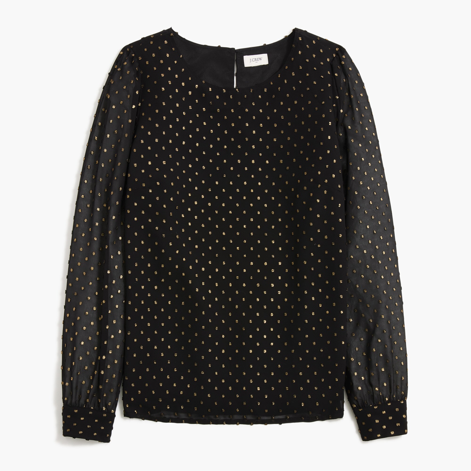 Gold shimmer clip-dot top