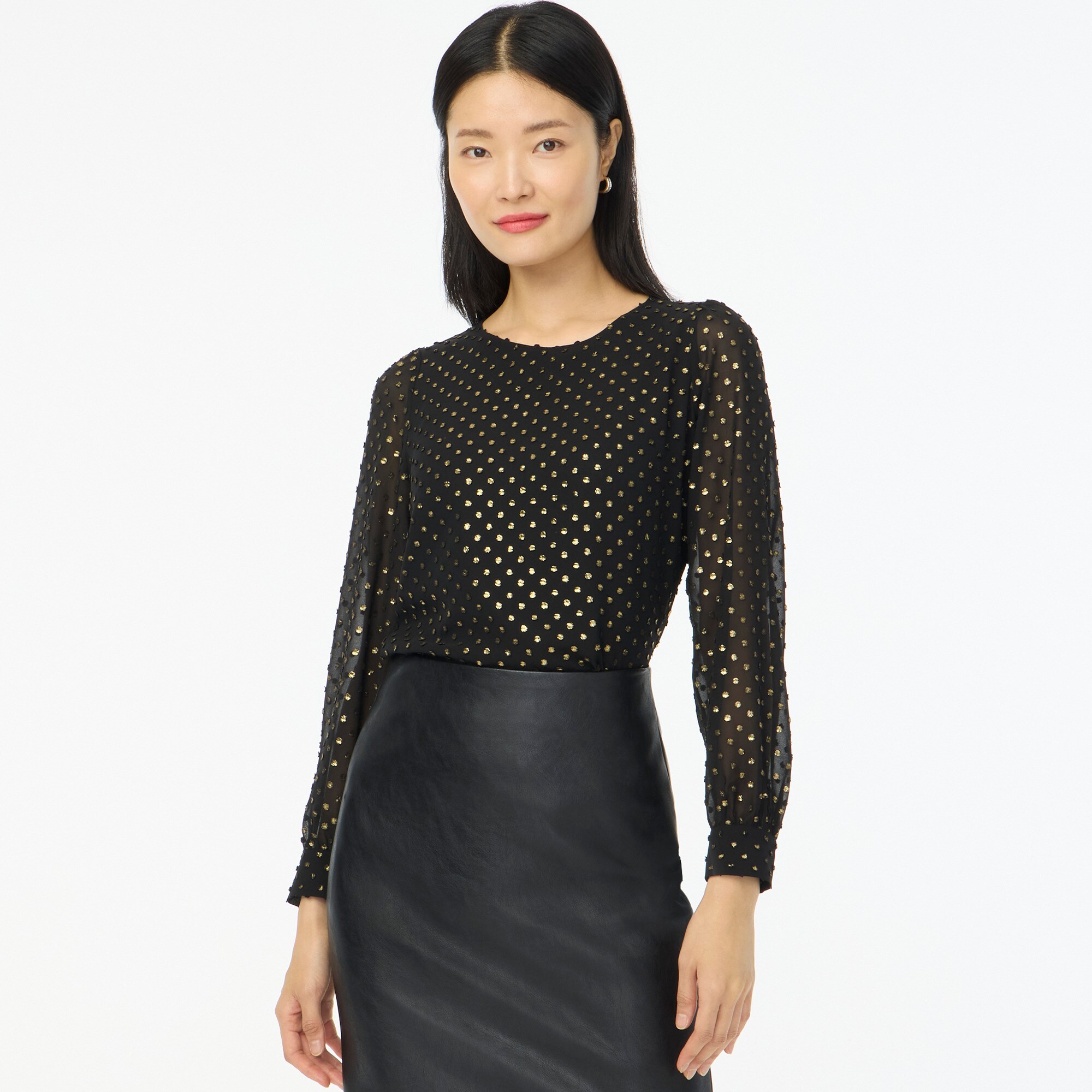  Gold shimmer clip-dot top