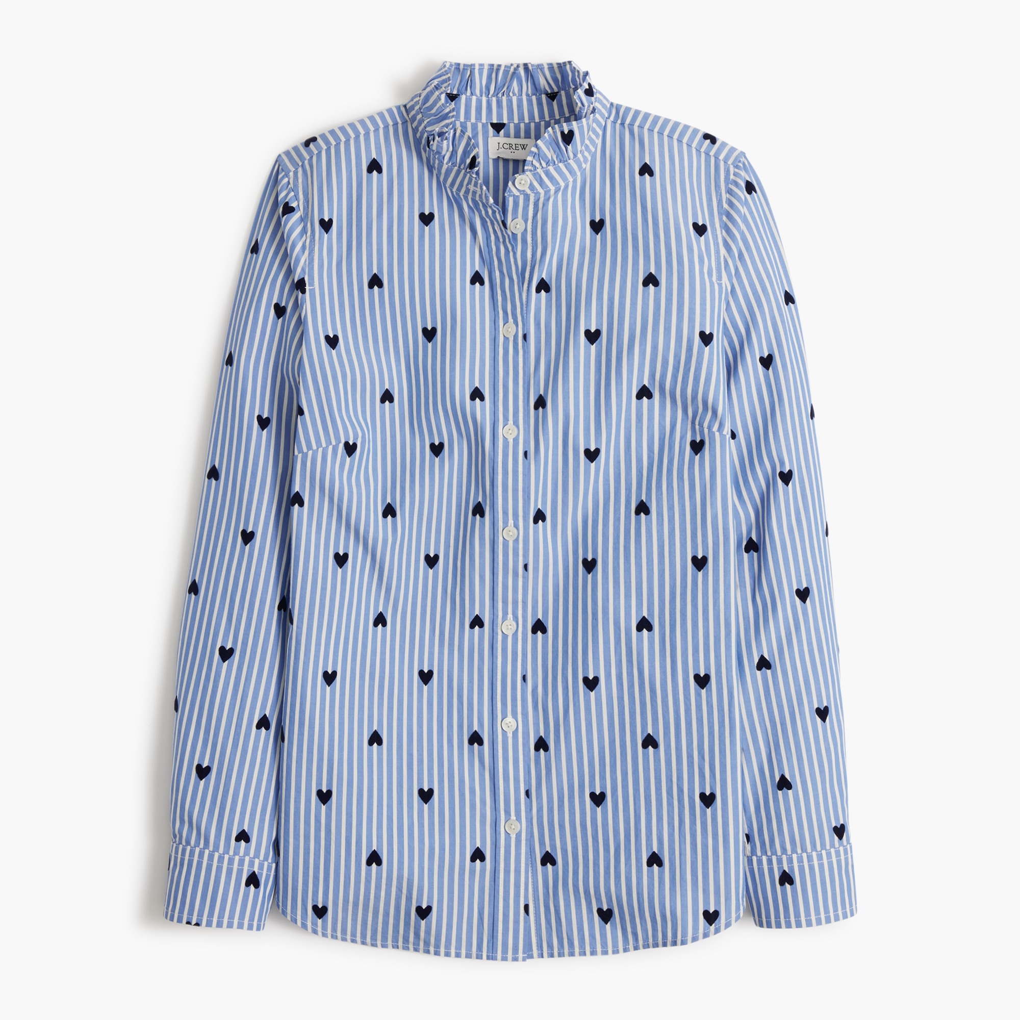  Hearts ruffleneck button-up shirt