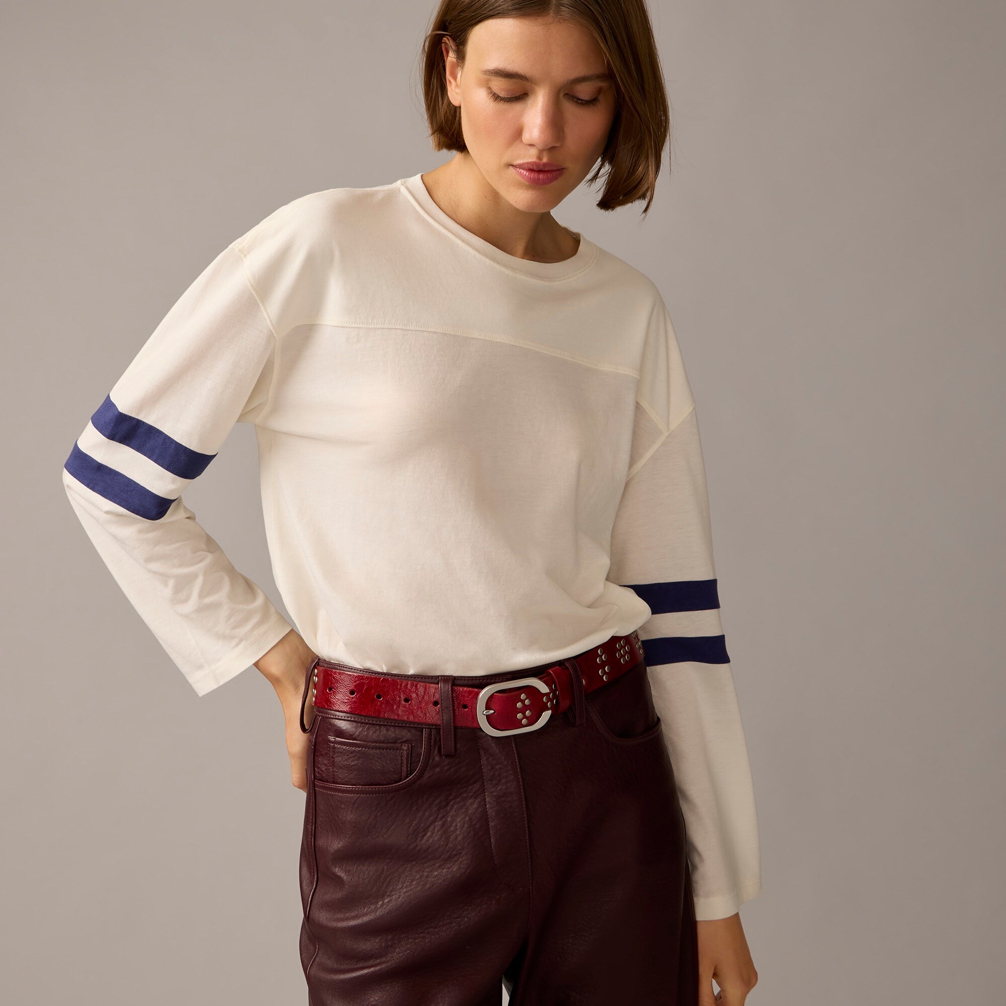 womens Mari Giudicelli X J.Crew football T-shirt