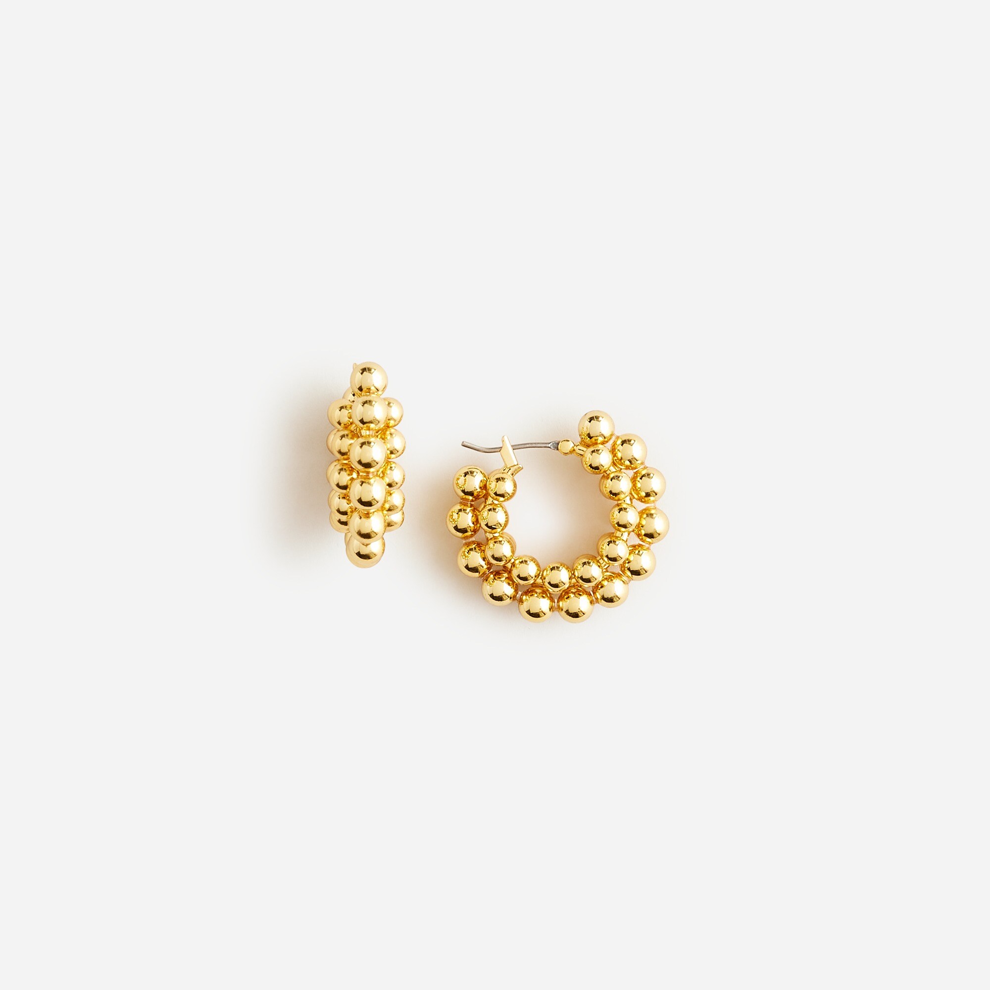 Metallic cluster hoop earrings