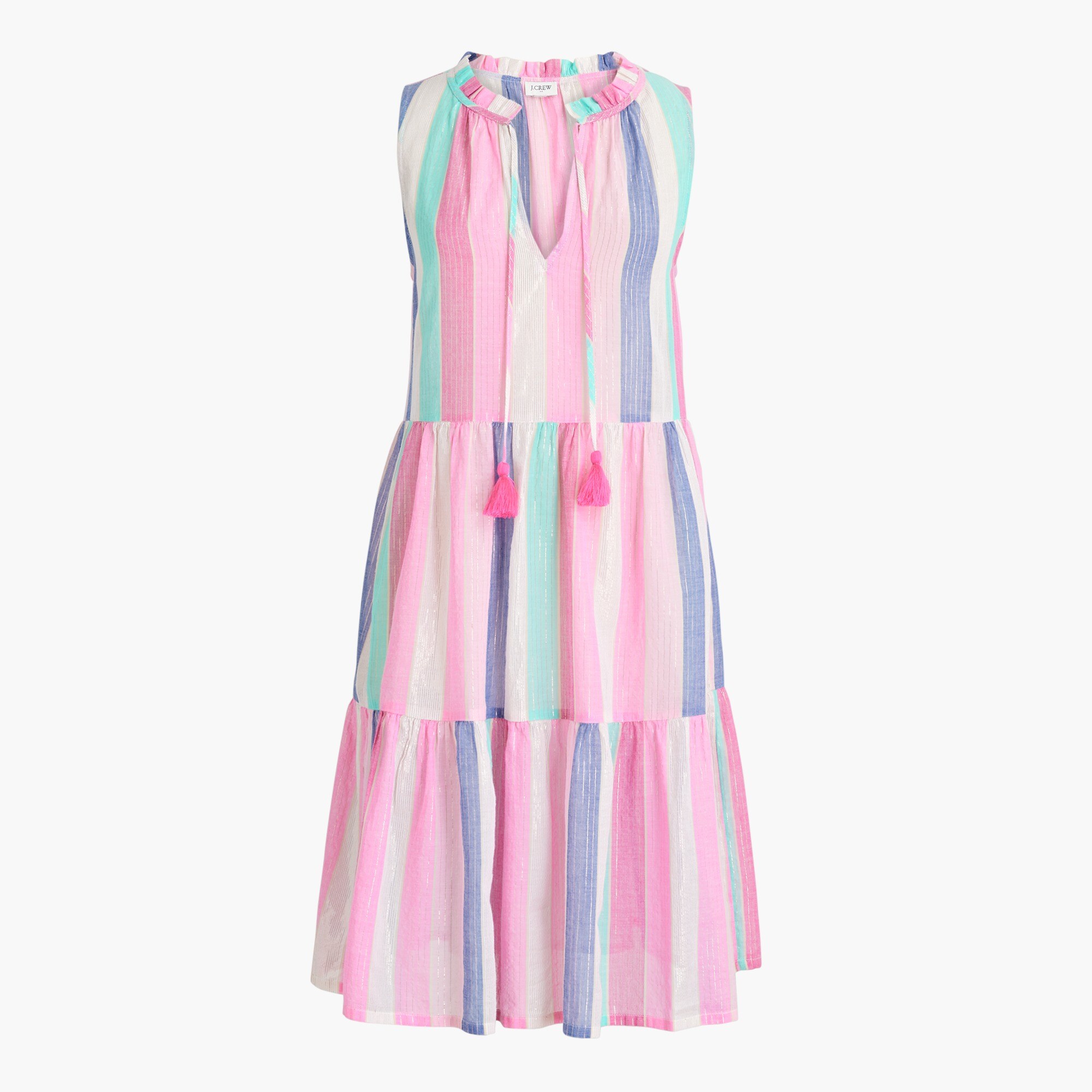 Factory Ruffle Shimmer Beach Dress For Women