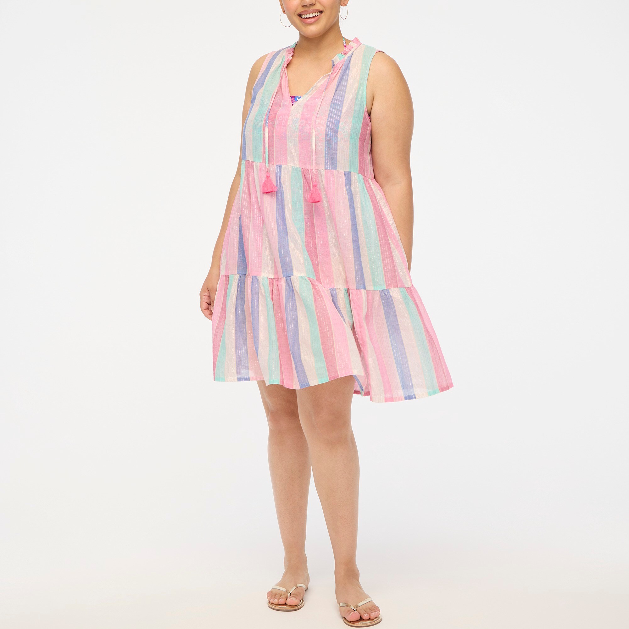 Ruffle shimmer beach dress