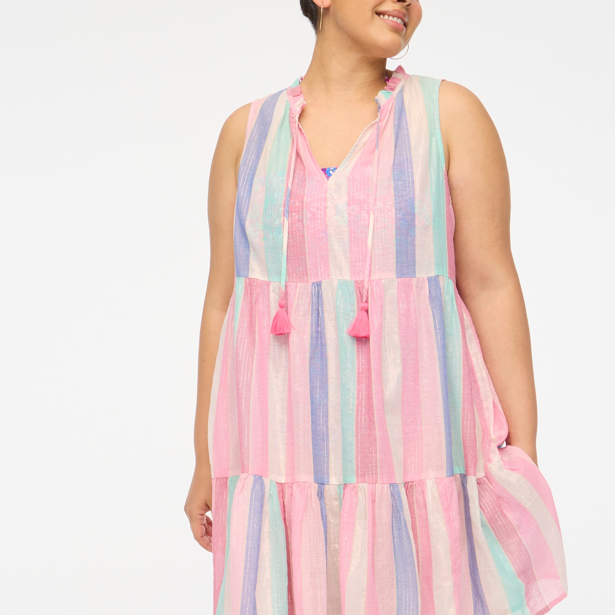 Ruffle shimmer beach dress