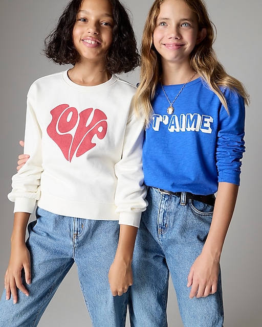 girls Kids' long-sleeve &quot;love&quot; graphic sweatshirt