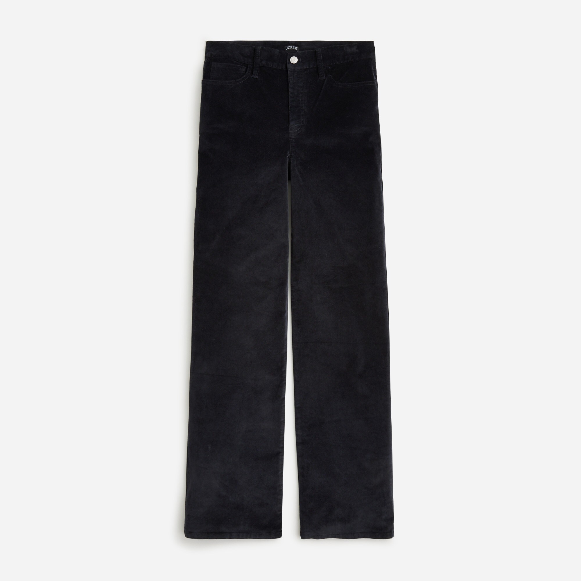  Full-length slim wide-leg pant in stretch velvet