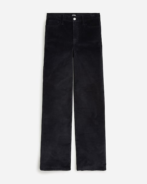  Petite full-length slim wide-leg pant in stretch velvet