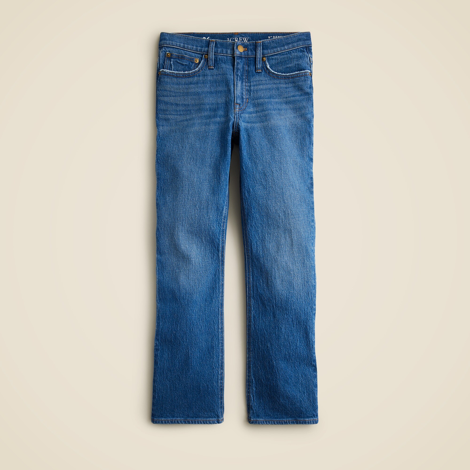 9" demi-boot crop jean in Wedgewood wash
