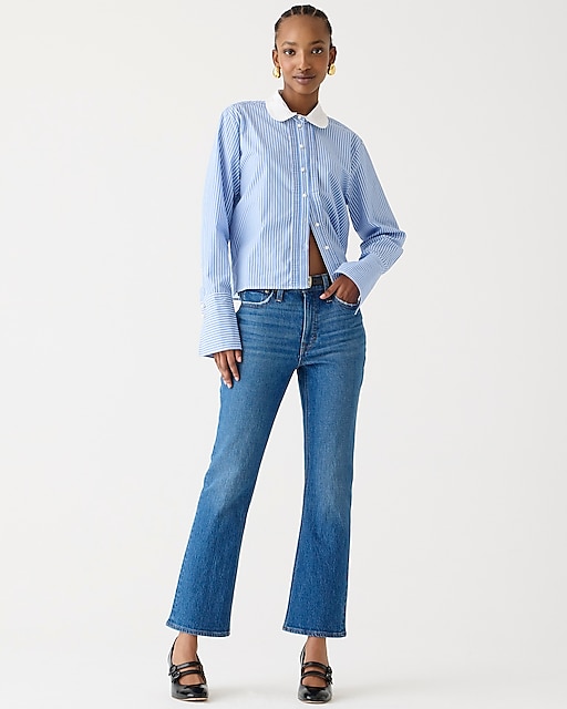  Tall 9&quot; demi-boot crop jean in Wedgewood wash