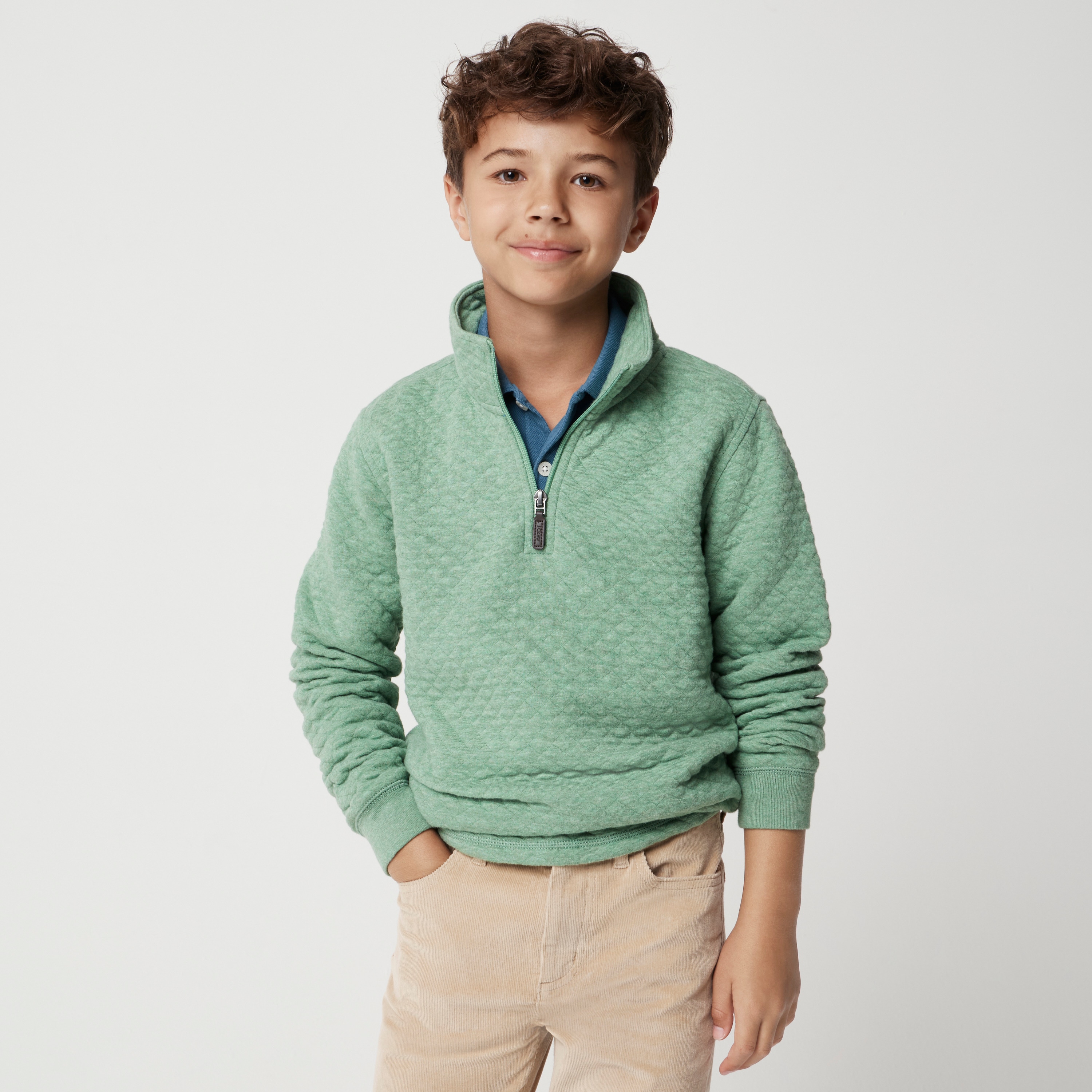 Boys' quilted quarter-zip
