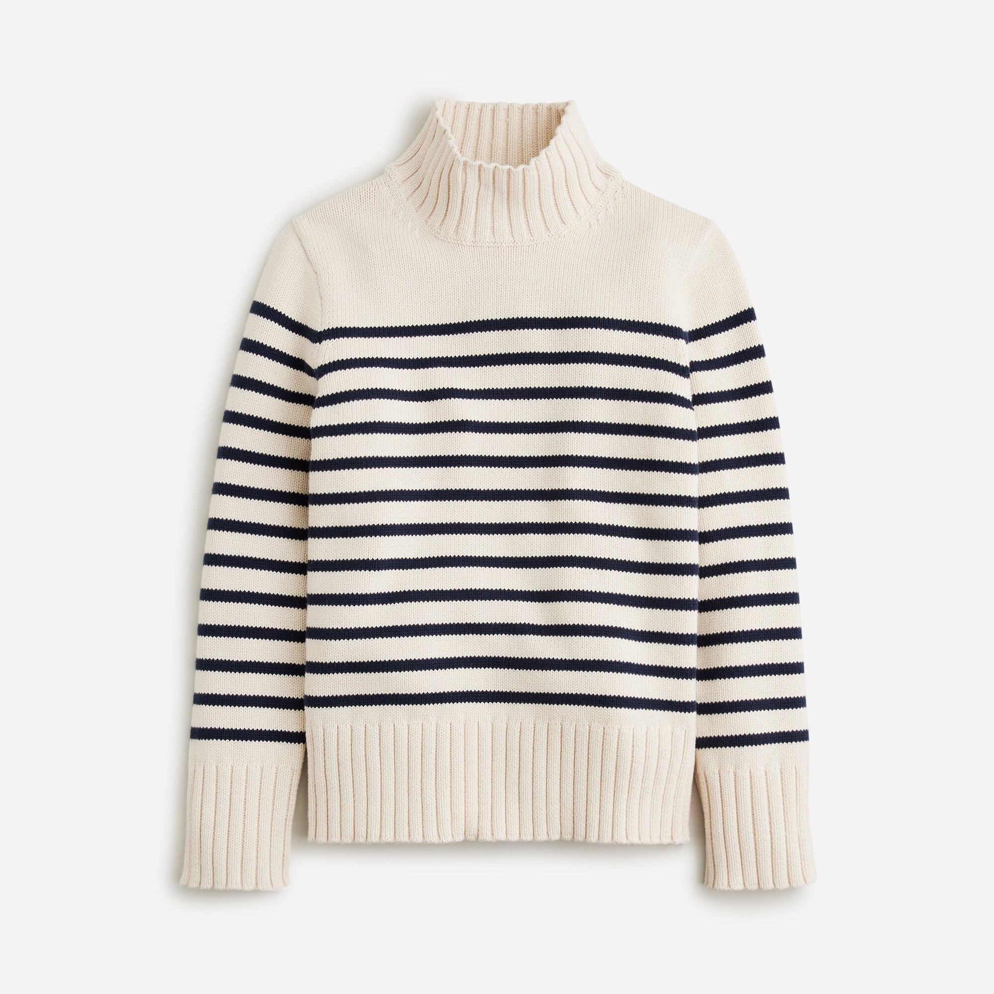 Cotton turtleneck sweater in stripe