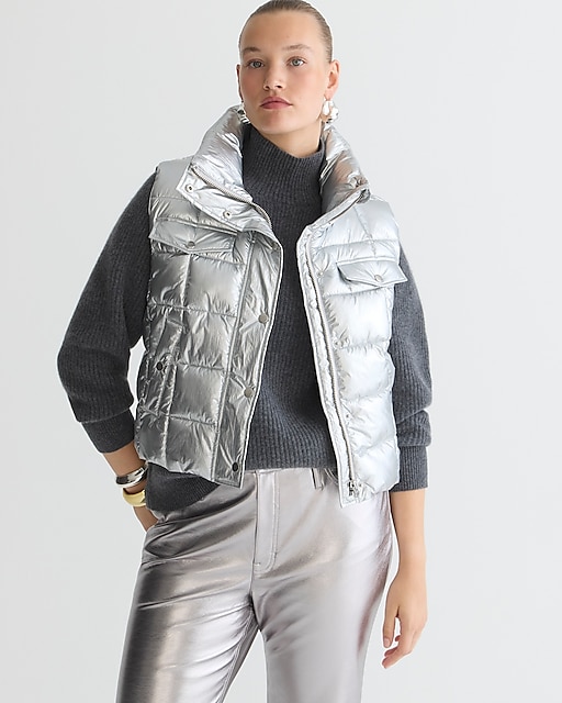 womens Metallic puffer vest with PrimaLoft&reg;
