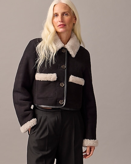j.crew: collection limited-edition cropped shearling jacket for women