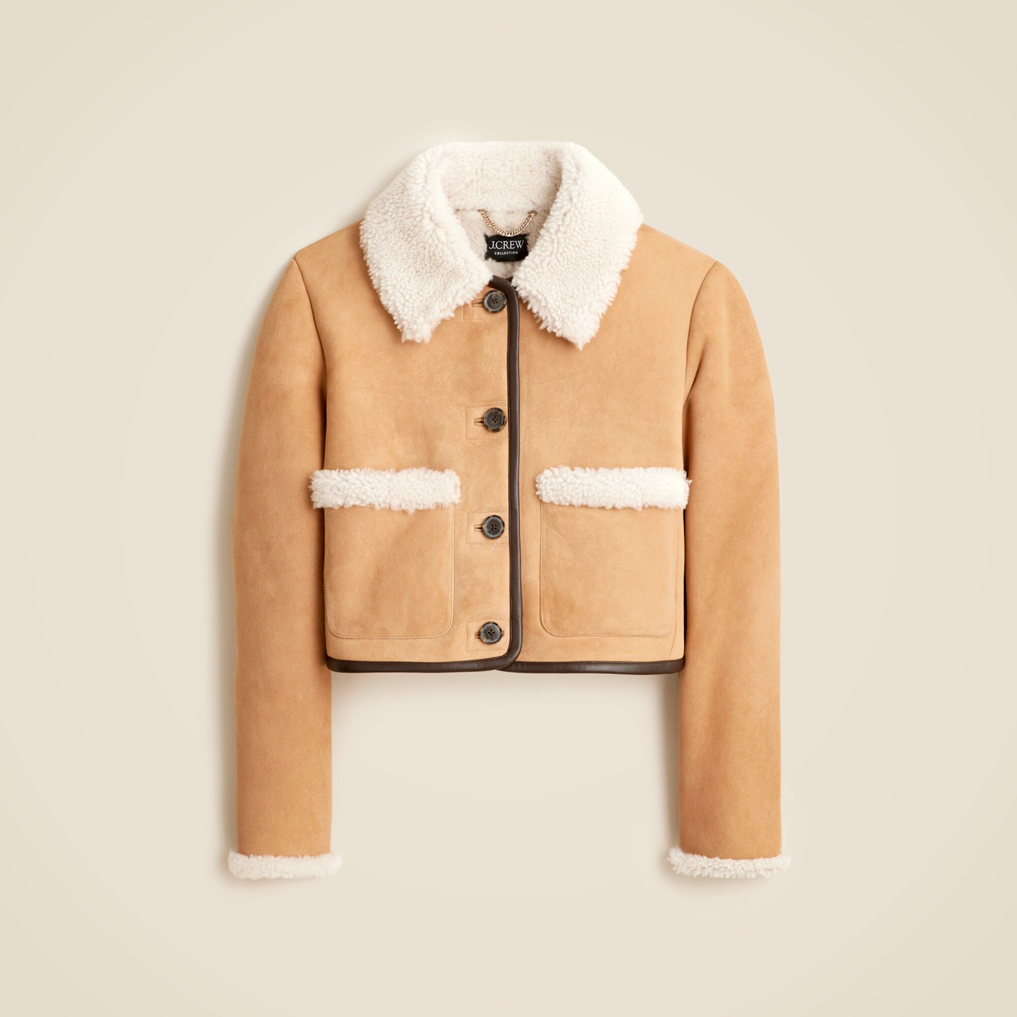 Collection limited-edition cropped shearling jacket