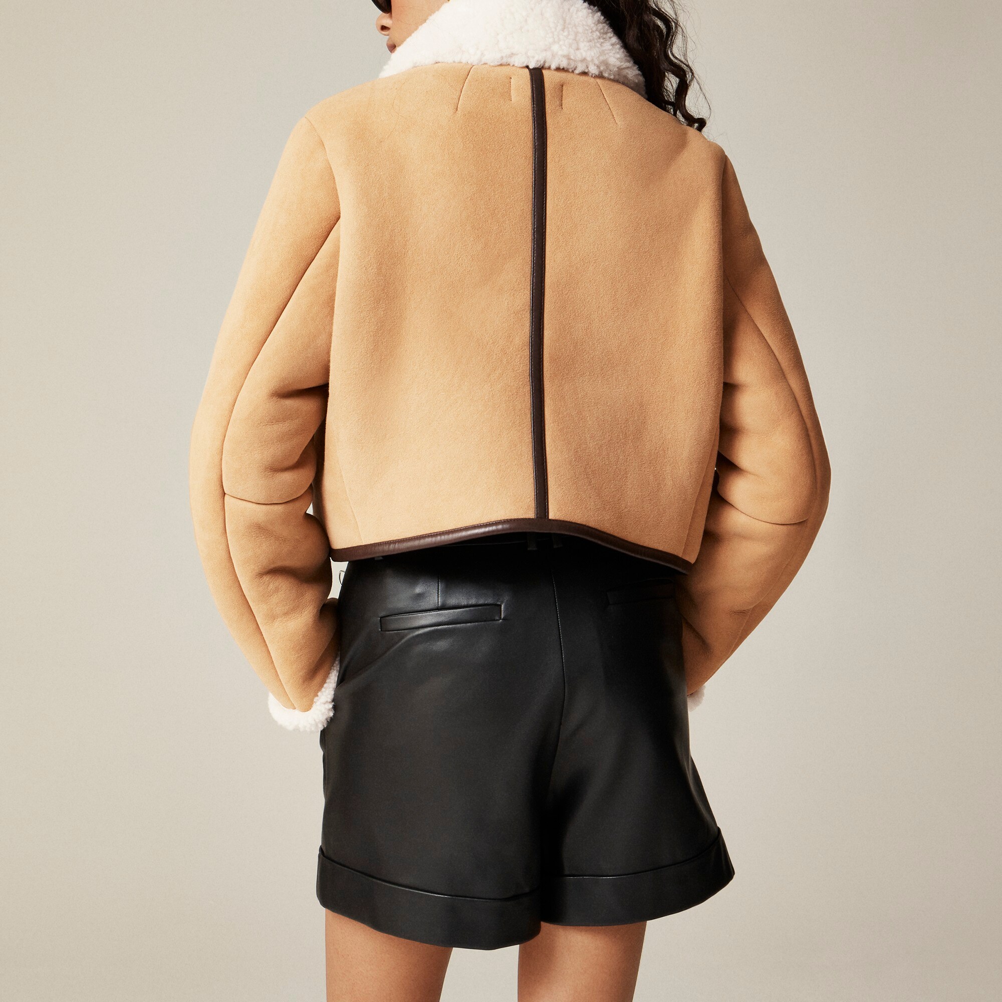 Collection limited edition cropped shearling jacket