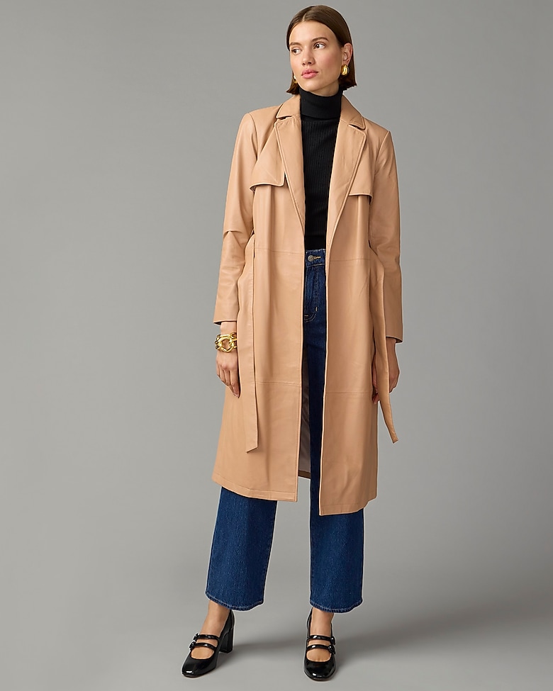 J.Crew: Collection Harriet Trench Coat In Leather For Women