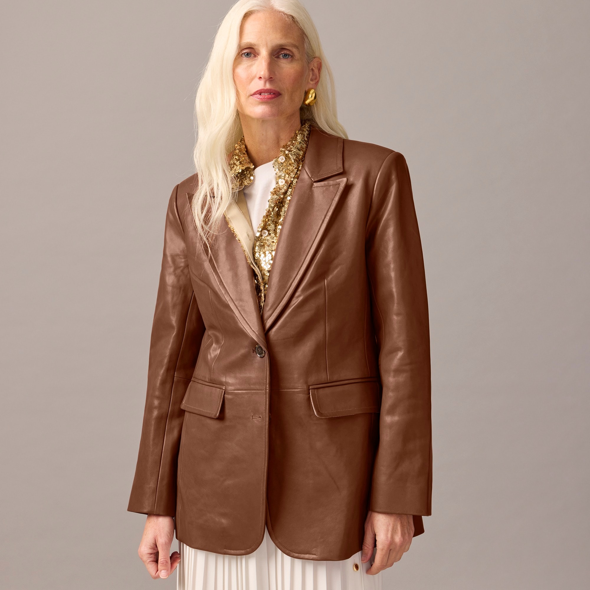 Collection Blazer jacket In Distressed Leather For Women