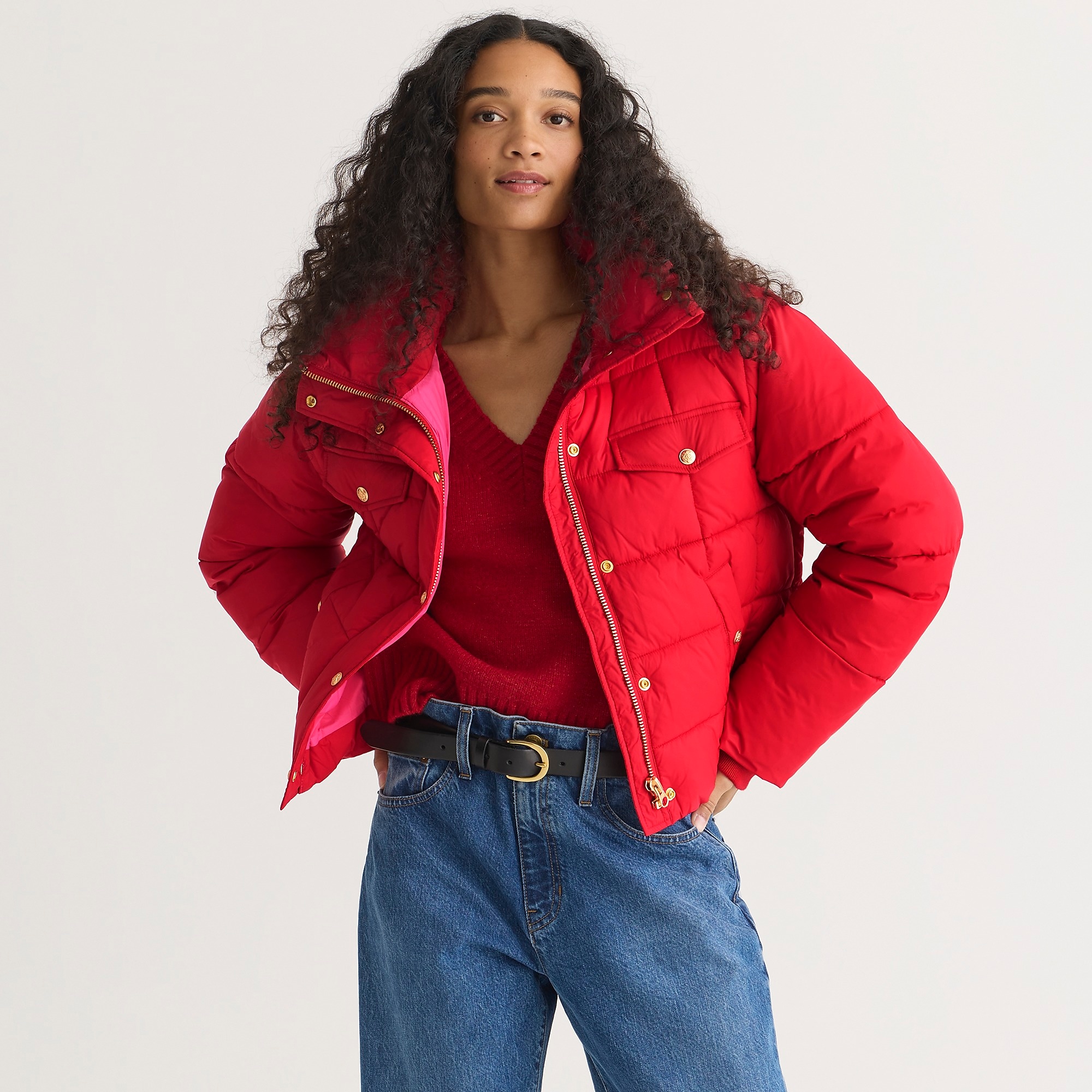 J crew down jacket women's top