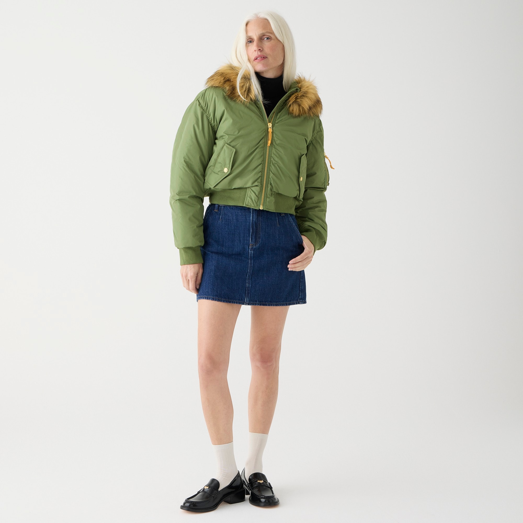 j.crew: ruched puffer jacket with primaloft&reg; for women