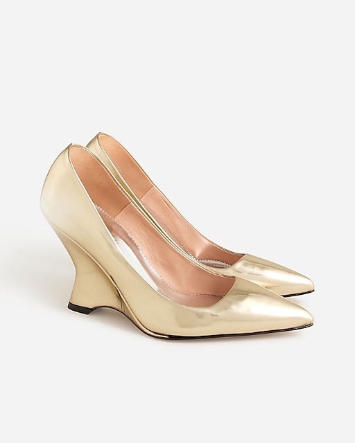 womens Collection wedge pumps in metallic