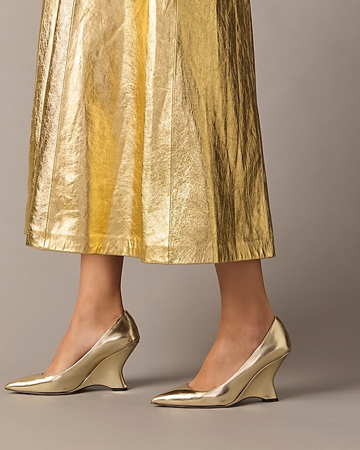 womens Collection wedge pumps in metallic