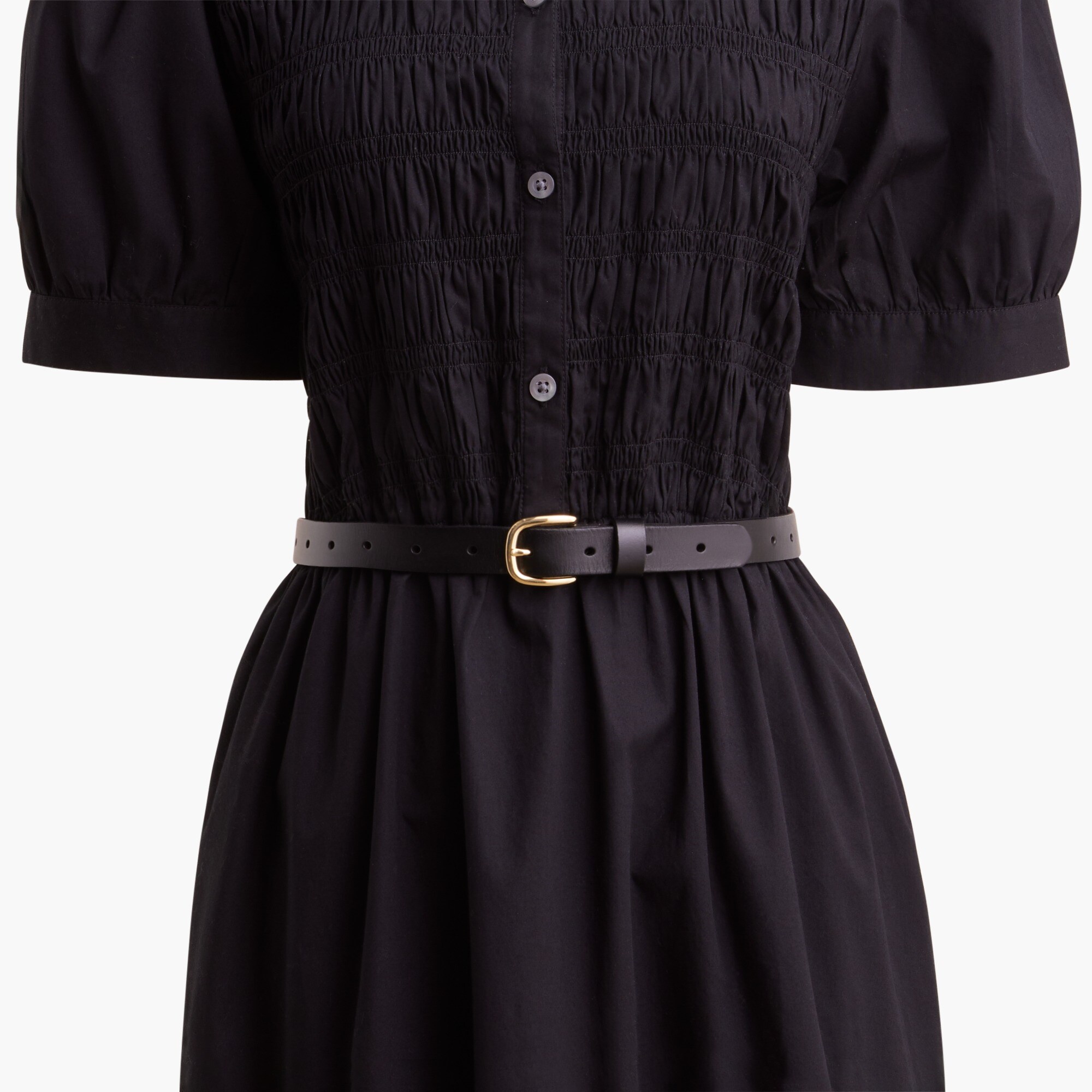 Women's Leather Perforated Belt (Black, Size Medium-Large) J.Crew Factory