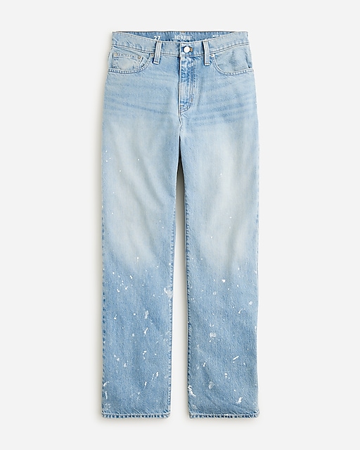  Slouchy-straight jean with paint splatter