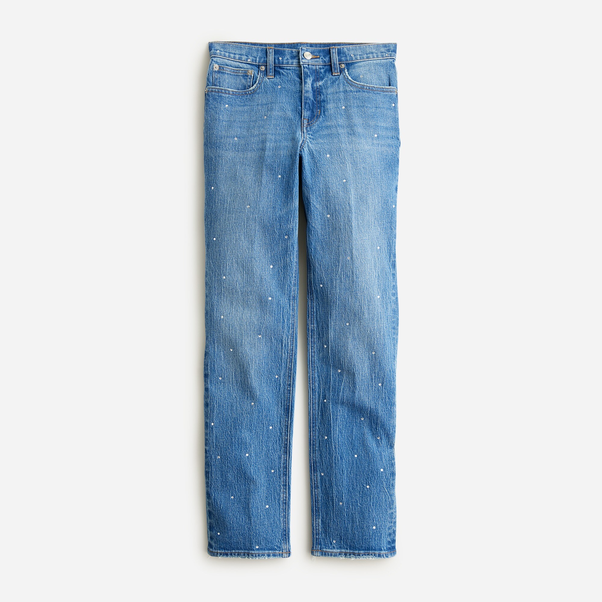 '90s classic straight jean with rhinestones