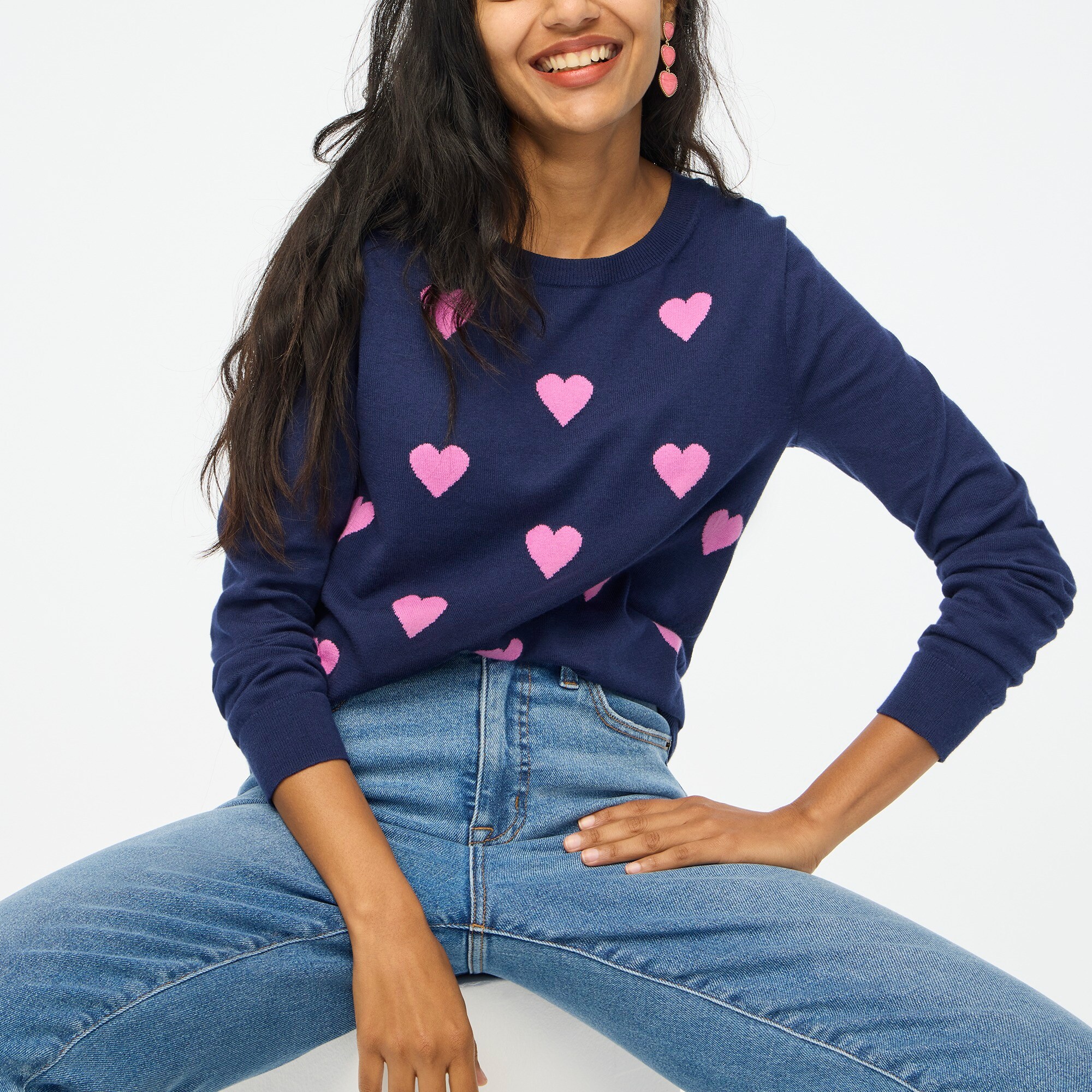 J crew heart best sale sweater