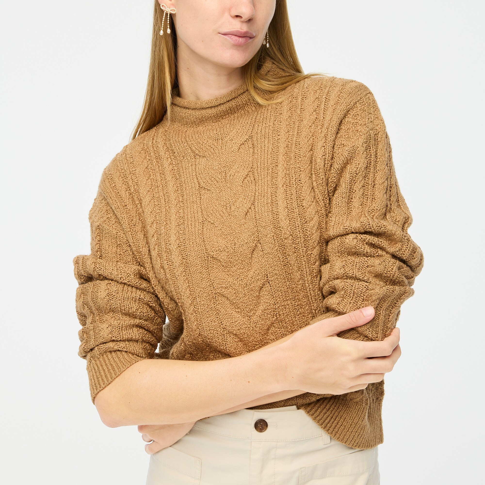 factory: rollneck&trade; cable sweater for women