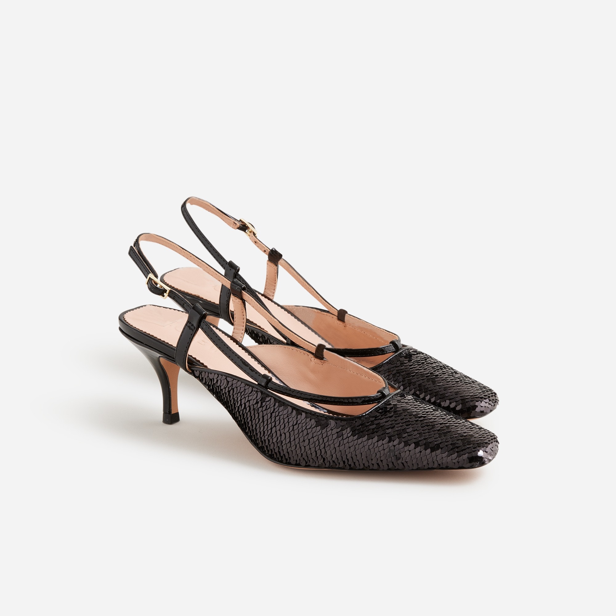  Leona slingback heels with paillettes