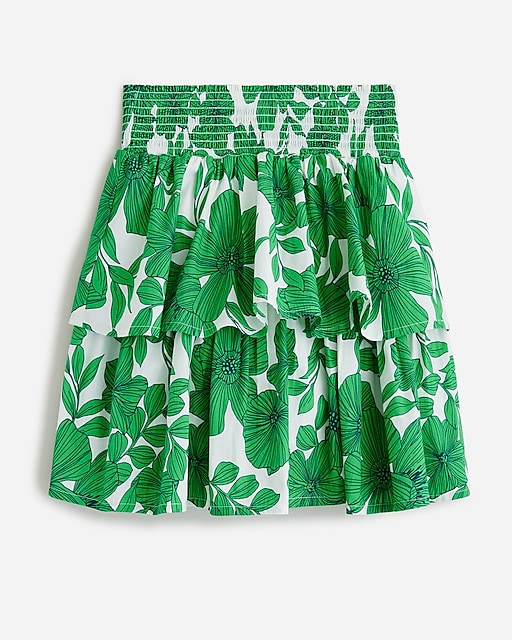  Girls' smocked skirt in printed poplin