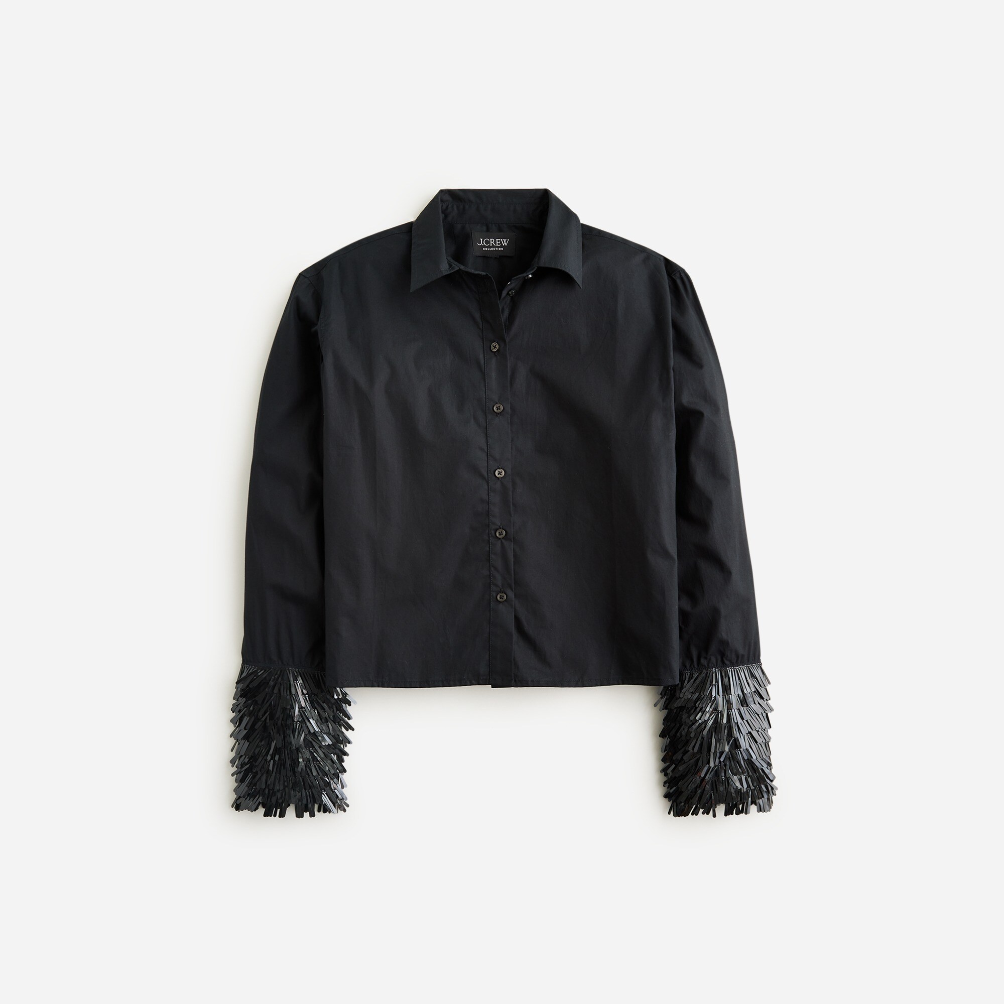 Collection cropped sequin-cuff garçon shirt
