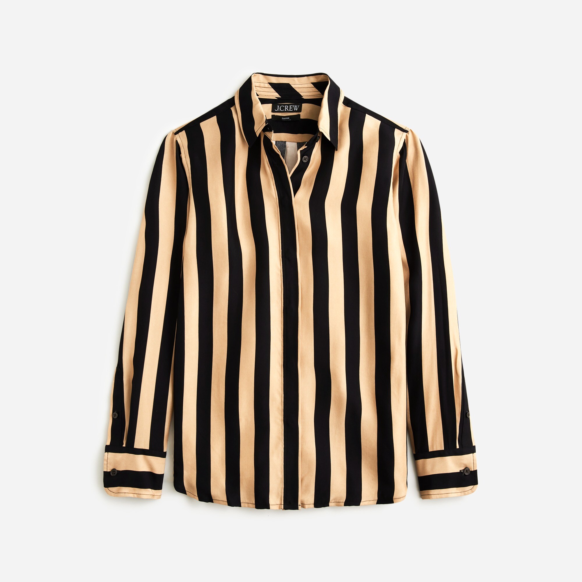  Classic-fit cupro-blend shirt in stripe
