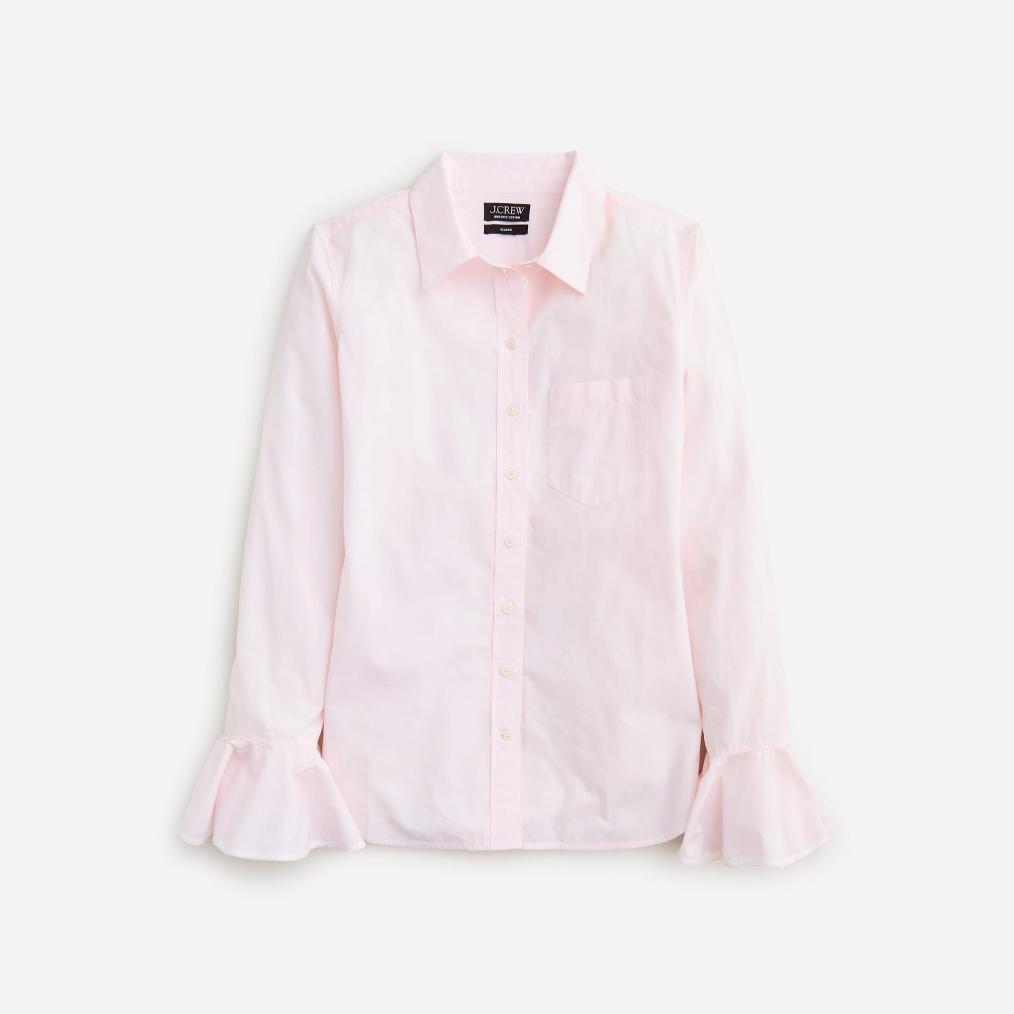 J.Crew: Classic-fit Ruffle-cuff Button-up Shirt For Women
