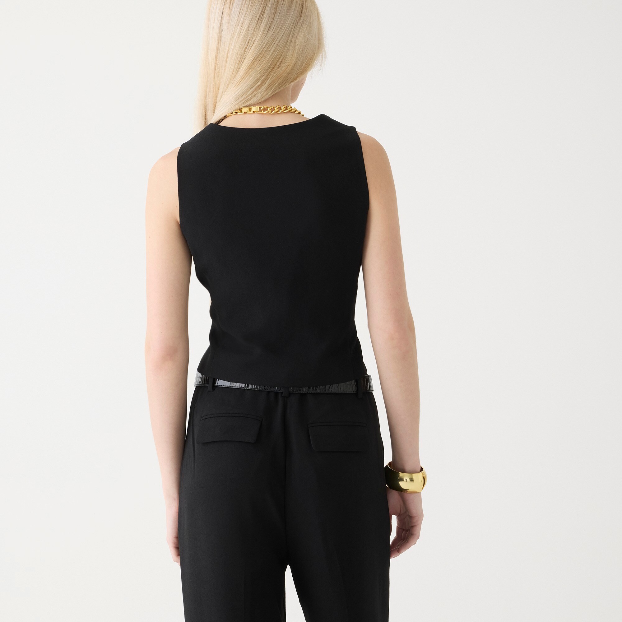 Slim-fit tuxedo vest in city crepe
