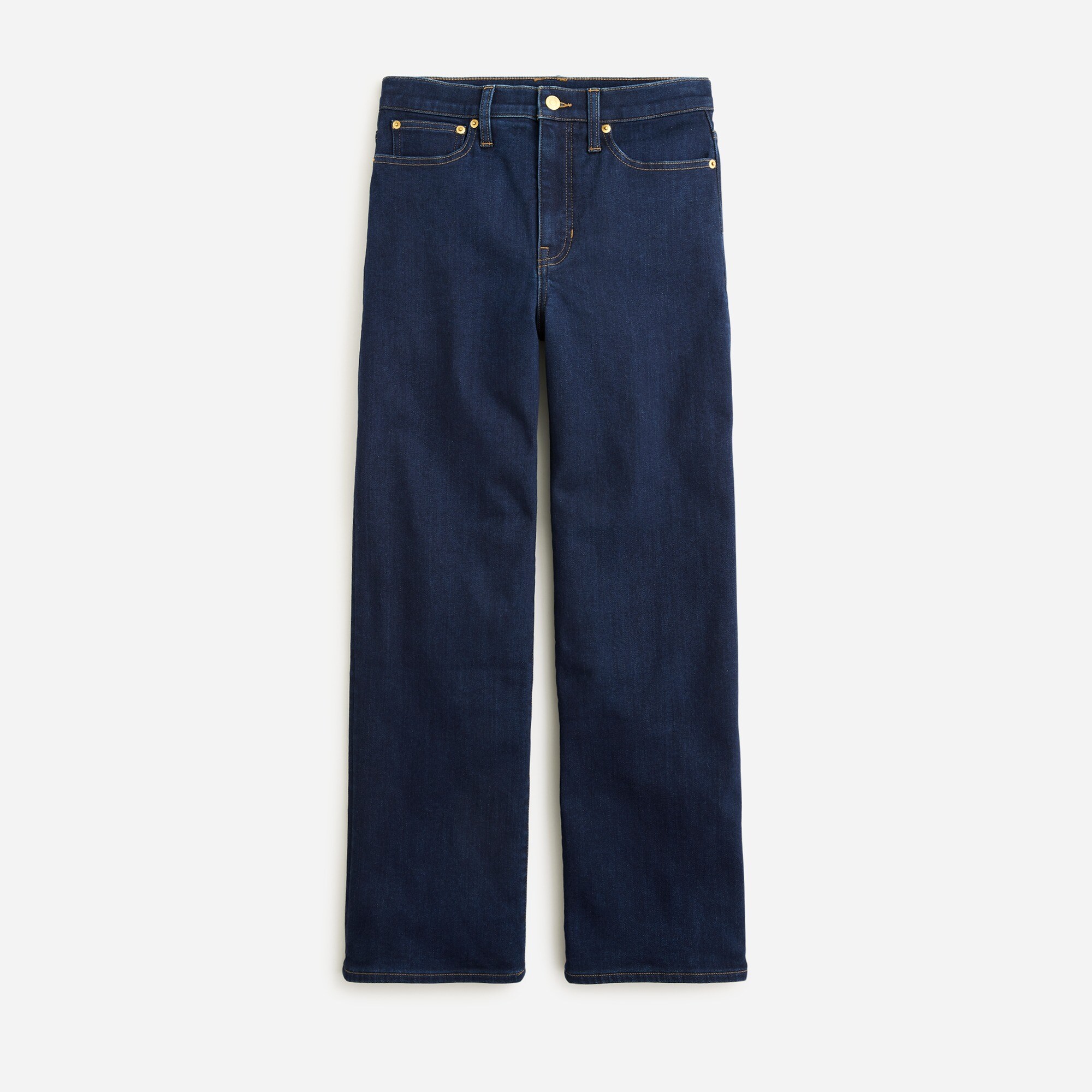 Slim wide-leg brushed back jean