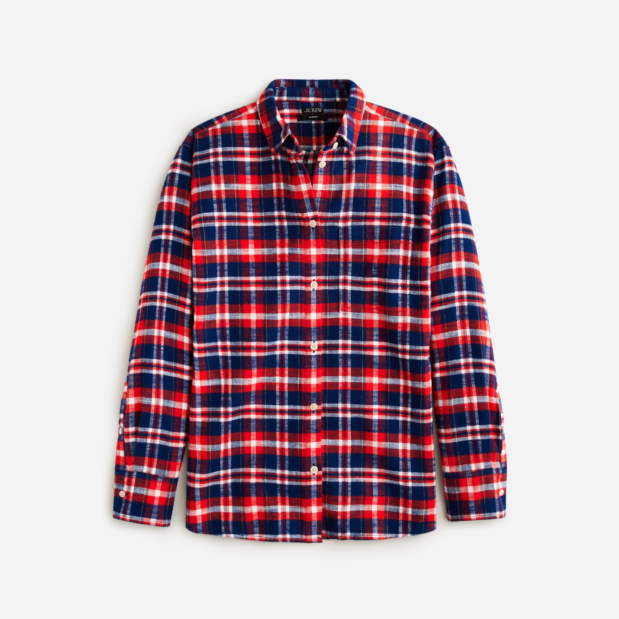 womens Gar&ccedil;on shirt in plaid flannel
