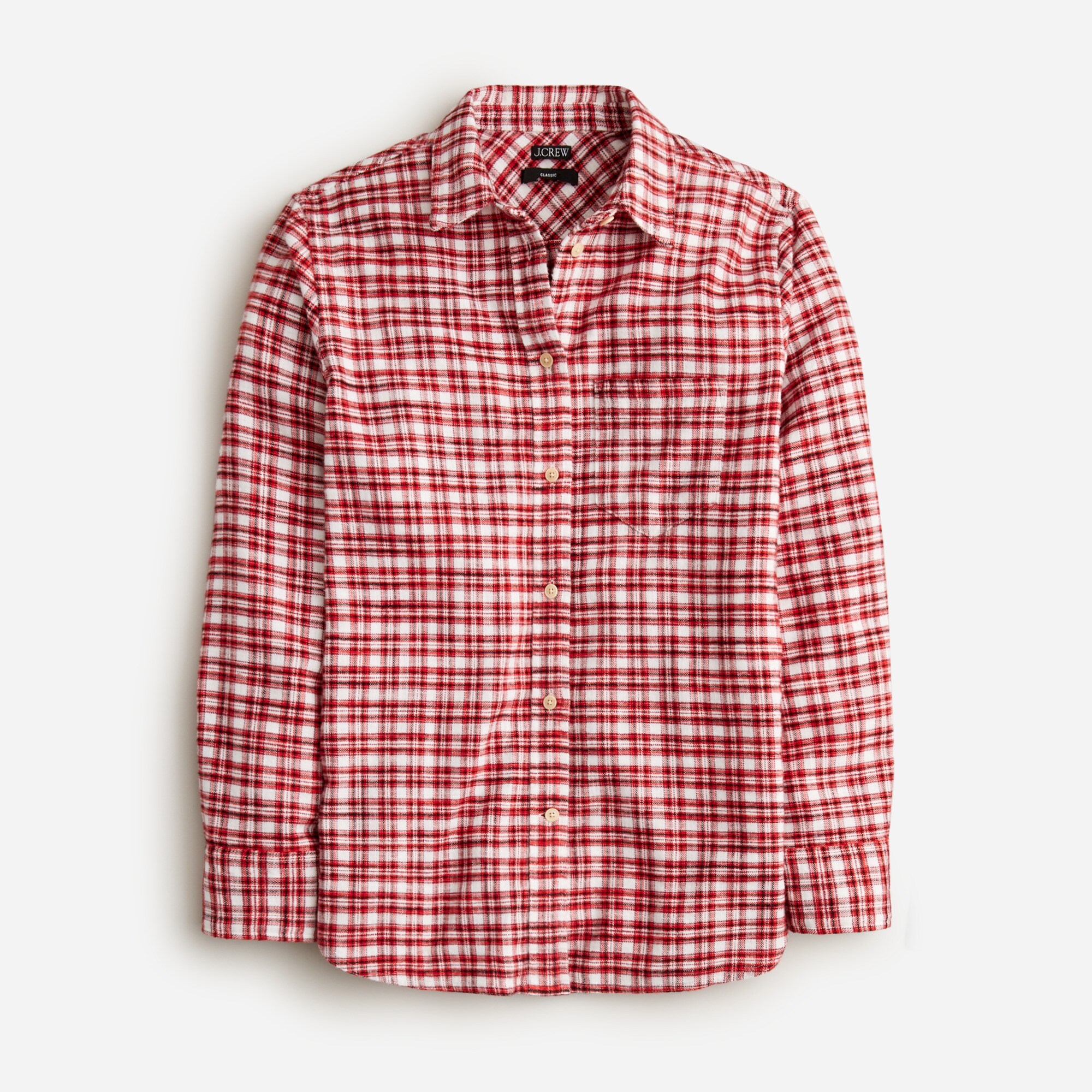 Classic-fit flannel shirt in tartan